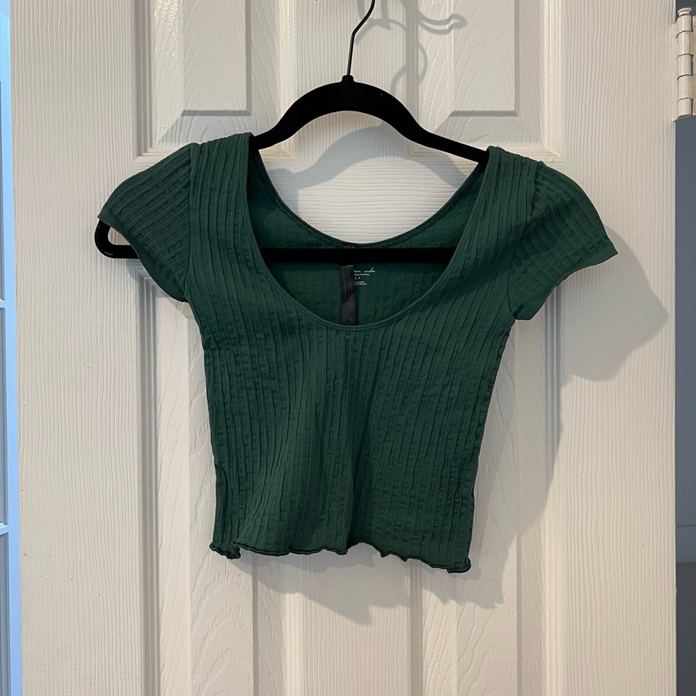Free People Dark Green crop top